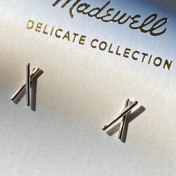 Madewell NWT Delicate Collection Demi-Fine X-Stud Earrings - Picture 4 of 4